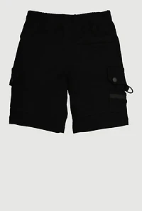 Little Boys Drawstring Cargo Shorts, Black, Size 5