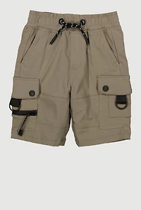 Little Boys Zip Cargo Pocket Shorts, Khaki, Size 5