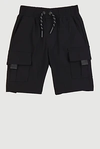 Little Boys Tabbed Cargo Pocket Shorts, Black, Size 4