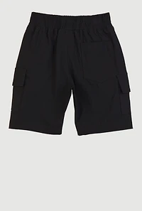 Little Boys Tabbed Cargo Pocket Shorts, Black, Size 4