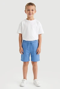 Little Boys Drawstring Waist Cargo Pocket Sweatshorts 2 Pack