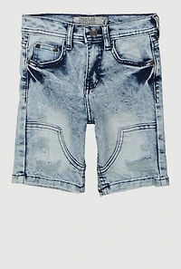 Little Boys Distressed Shorts, Blue, Size 5