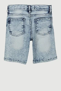 Little Boys Distressed Shorts, Blue, Size 5