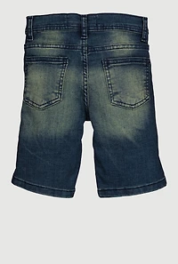 Little Boys Distressed Frayed Denim Shorts, Blue,