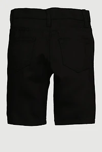 Little Boys Distressed Patch and Repair Frayed Shorts, Black,