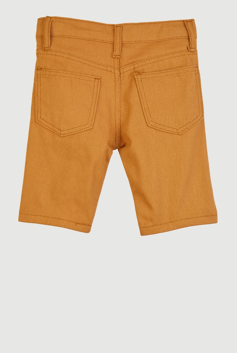 Little Boys Patch and Repair Distressed Shorts