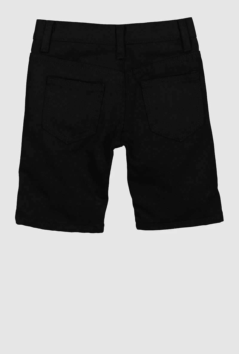 Little Boys Zipper Detail Moto Shorts