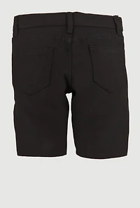 Little Boys Denim Moto Shorts, Black, Size 7
