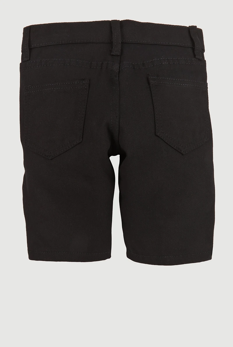 Little Boys Denim Moto Shorts