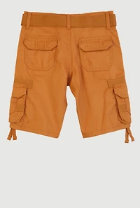 Little Boys Tabbed Cargo Pocket Bermuda Shorts, Brown, Size 6