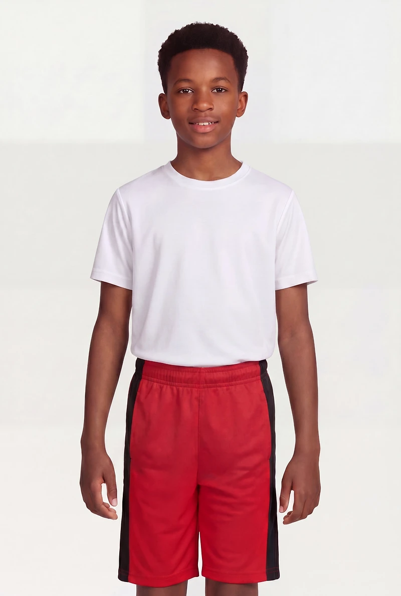 Boys Paint Splatter Detail Jersey Mesh Shorts 2 Pack