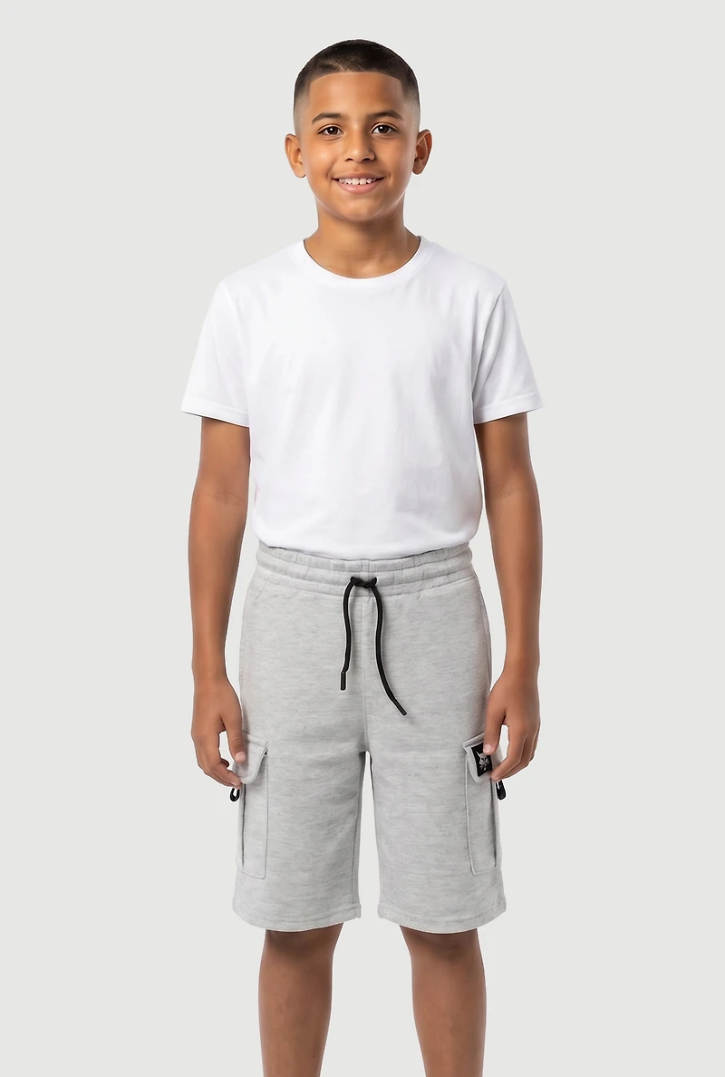 Boys Cargo Pocket Drawstring Waist Shorts 2 Pack