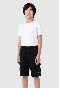 Boys Cargo Pocket Drawstring Waist Shorts 2 Pack