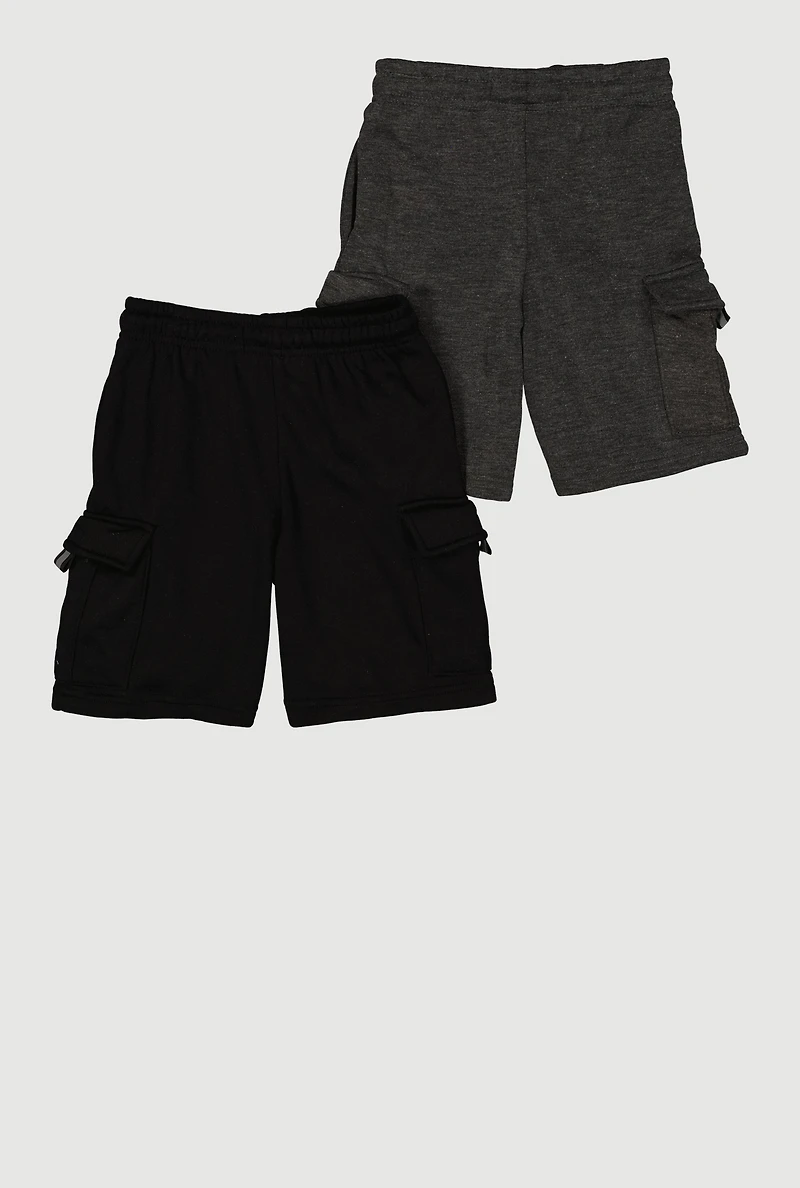 Boys Bobcat Graphic Detail Fleece Cargo Shorts 2 Pack