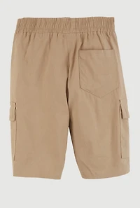 Boys Drawstring Waist Cargo Shorts, Khaki, Size 8