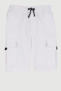 Boys Solid Drawstring Cargo Shorts