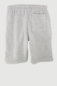 Boys Trendy Zip Pocket Sweatshorts with Drawstring Waist, Grey, Size 10-12