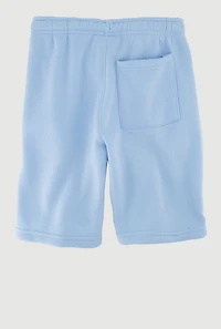 Boys Drawstring Waist Sweatshorts with Zip Pockets, Blue, Size 10-12