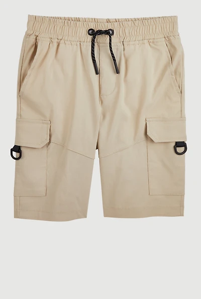 Boys Cargo Pocket Shorts, Khaki, Size 14-16