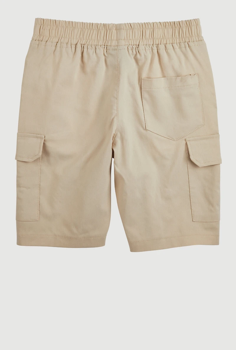 Boys Cargo Pocket Shorts, Khaki, Size 18