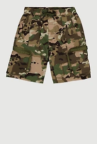 Boys Camouflage Drawstring Waist Cargo Shorts