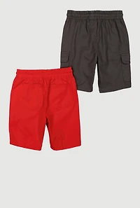 Boys Drawstring Cargo Pocket Shorts, Multi, Size 8