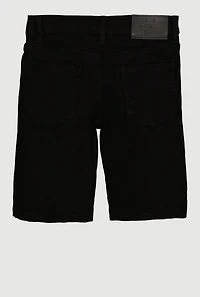 Boys Solid Frayed Trim Denim Shorts
