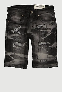 Boys Whiskered Rip and Repair Denim Shorts