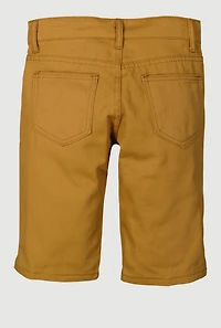 Boys Distressed Solid Denim Shorts, Brown, Size 12
