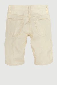 Boys Solid Denim Moto Shorts, Beige, Size 14