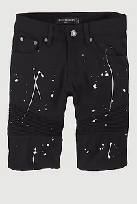 Boys Moto Paint Splatter Denim Shorts
