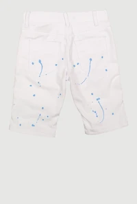 Boys Paint Splatter Moto Denim Shorts