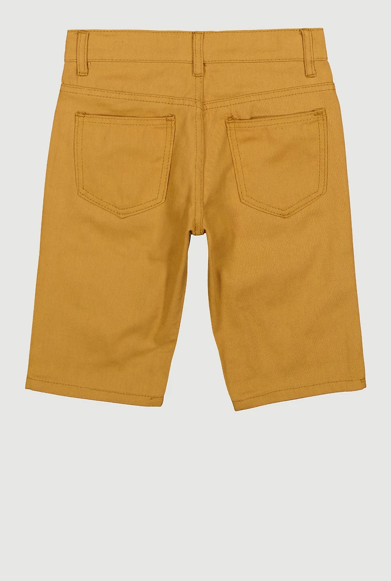 Boys Patch and Repaired Denim Shorts