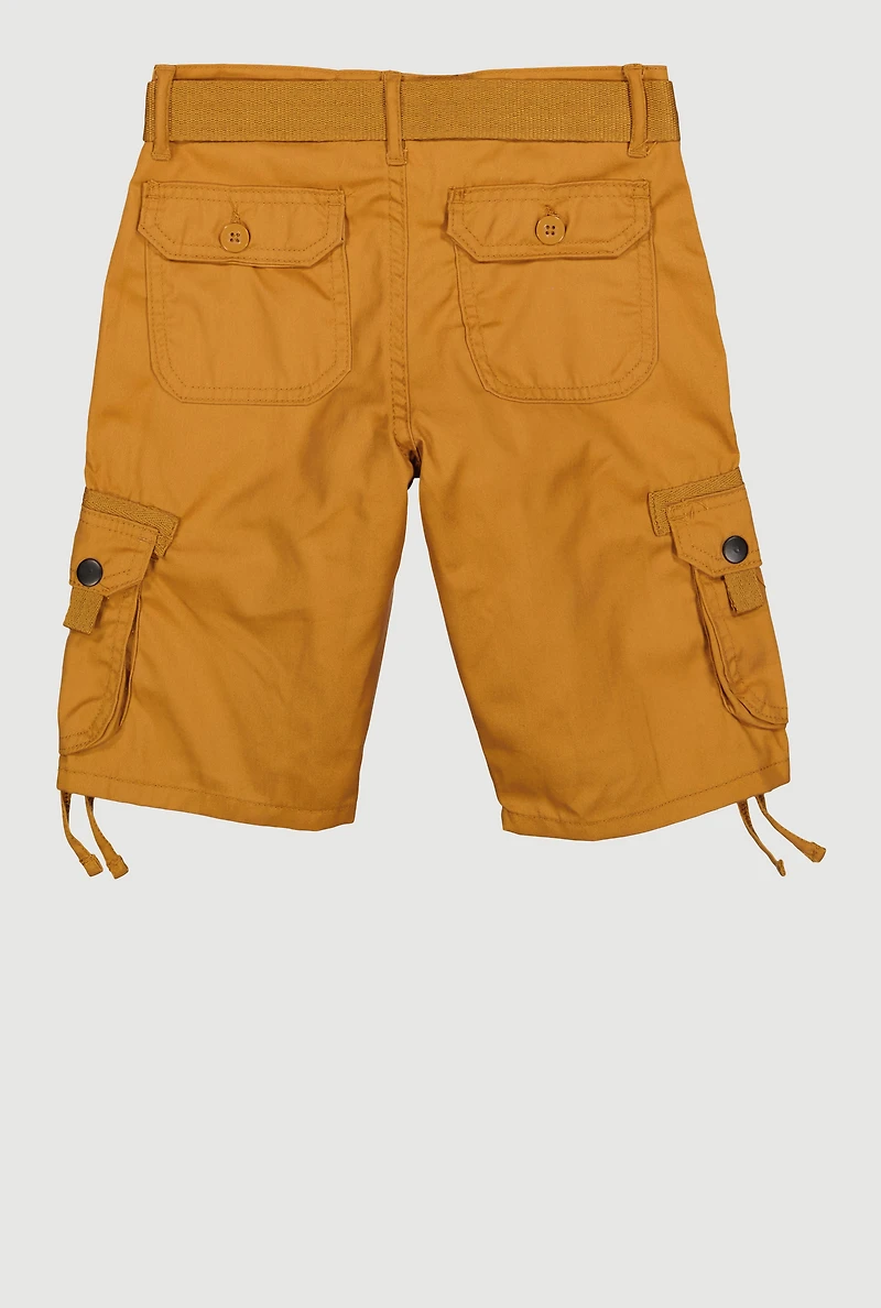 Boys Cargo Shorts with D-Ring Belt
