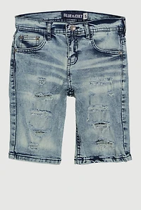 Boys Acid Wash Ripped Distressed Denim Shorts