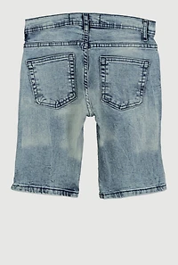 Boys Acid Wash Ripped Distressed Denim Shorts