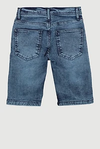Boys Denim Distressed Bermuda Shorts