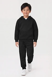 Little Boys Quilted Detail Hoodie and Joggers