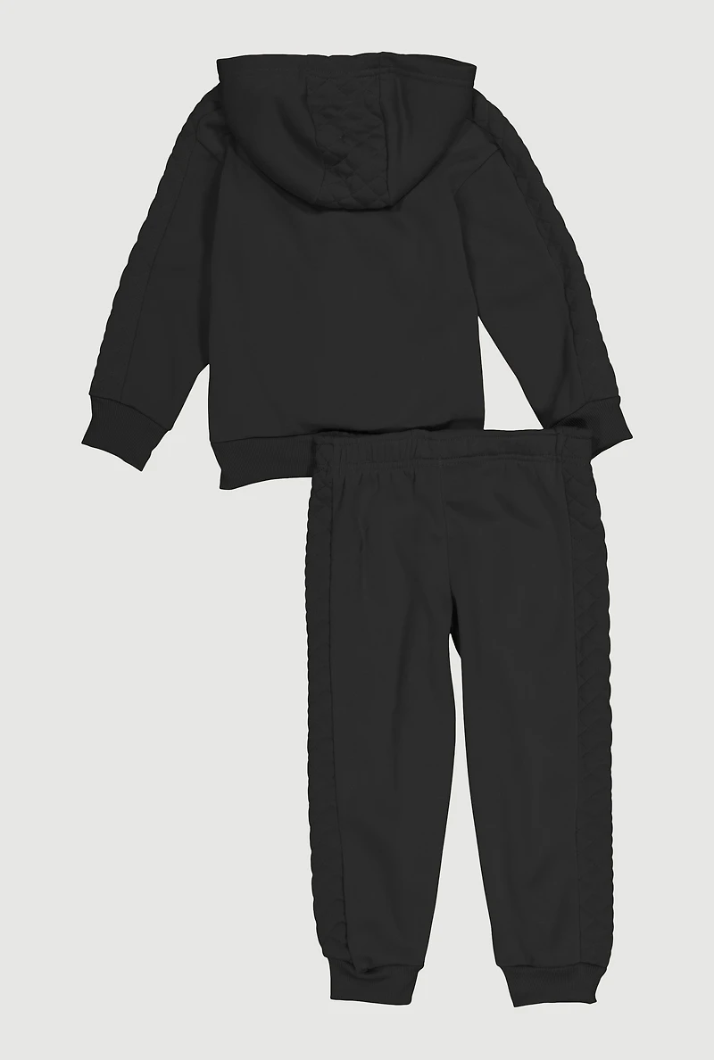 Little Boys Quilted Detail Hoodie and Joggers