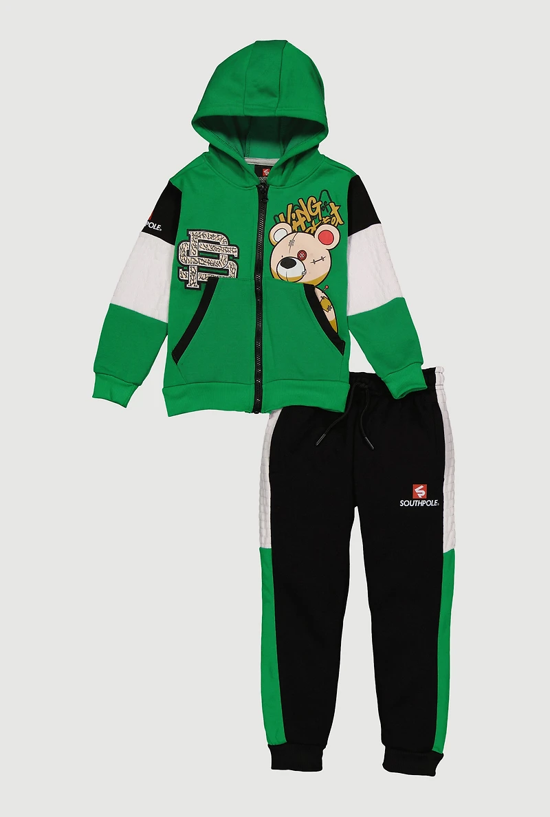 Little Boys Color Blocked Southpole Bear Graphic Sweatshirt and Joggers