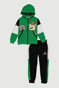 Little Boys Color Blocked Southpole Bear Graphic Sweatshirt and Joggers