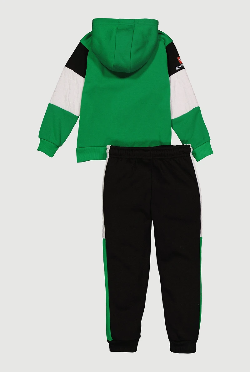 Little Boys Color Blocked Southpole Bear Graphic Sweatshirt and Joggers