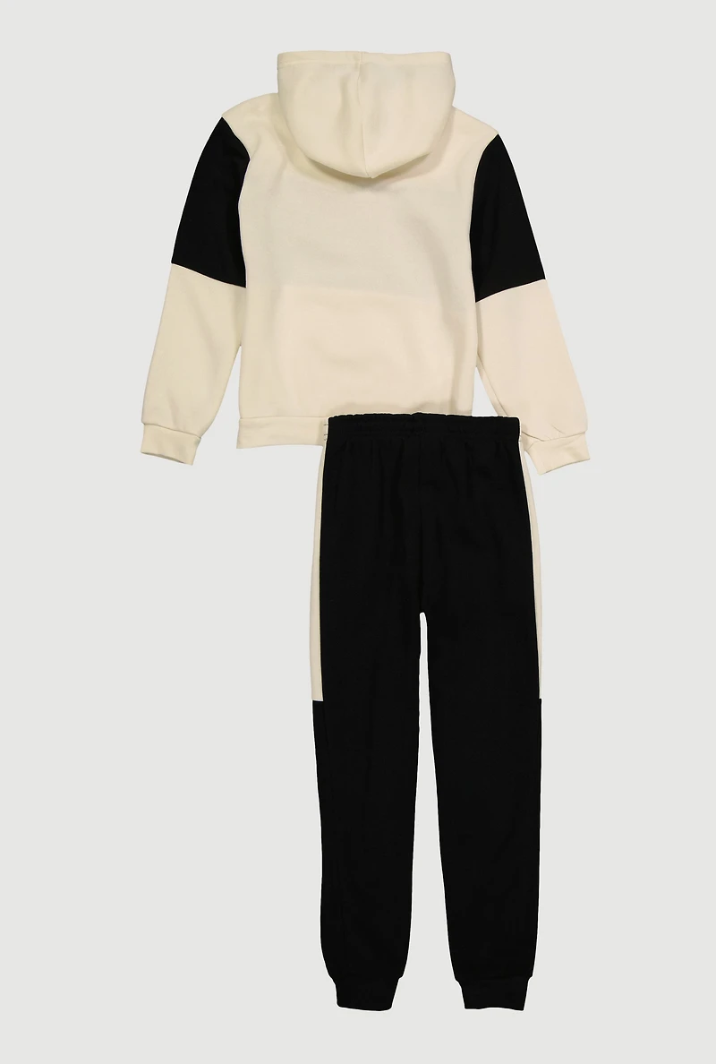 Boys It Is What Embossed Graphic Hoodie and Joggers