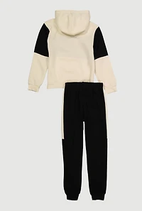 Boys It Is What Embossed Graphic Hoodie and Joggers