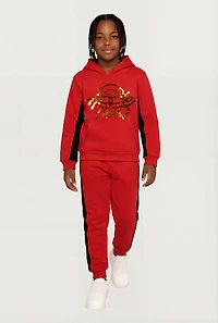 Boys Hustle Hard Foil Screen Hoodie and Joggers