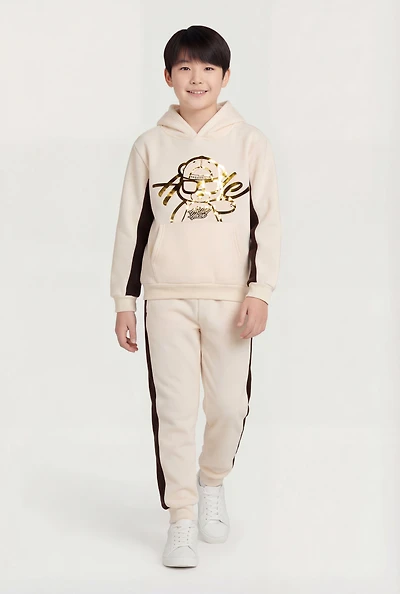 Boys Hustle Hard Foil Screen Hoodie and Joggers