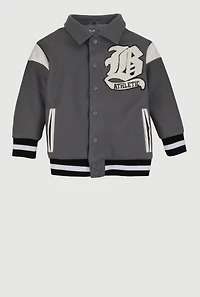 Little Boys B Initial Chenille Patch Letterman Jacket