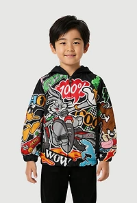 Little Boys Looney Tunes Graphic Hooded Windbreaker