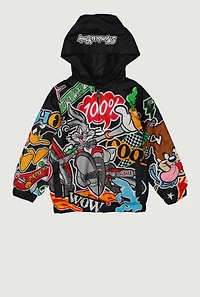 Little Boys Looney Tunes Graphic Hooded Windbreaker
