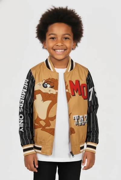 Little Boys Tasmanian Devil Graphic Varsity Windbreaker